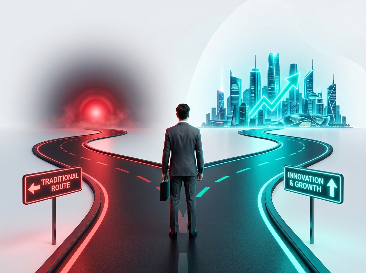 Business leader choosing between cold outreach and a demand engine