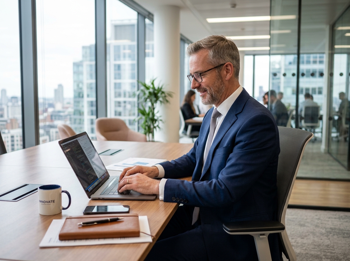 Executive Working on Laptop